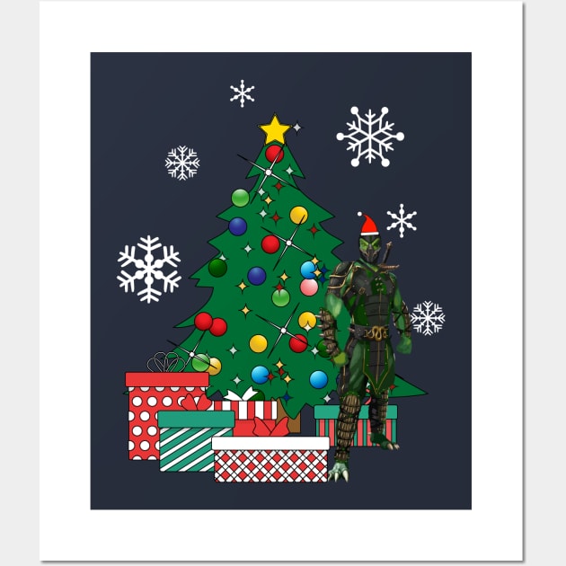 Reptile Around The Christmas Tree Mortal Kombat Wall Art by Nova5